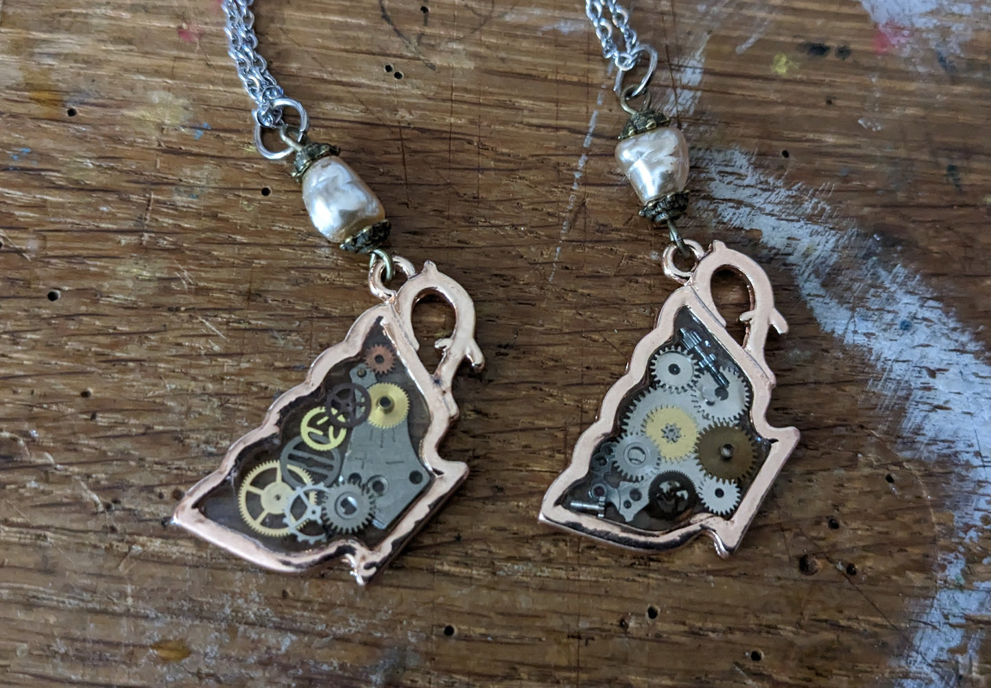 Teacup and Watch Parts 2D Pendant
