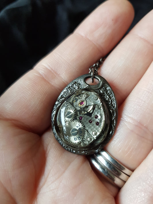 Reversible Bronze Cat Pendant