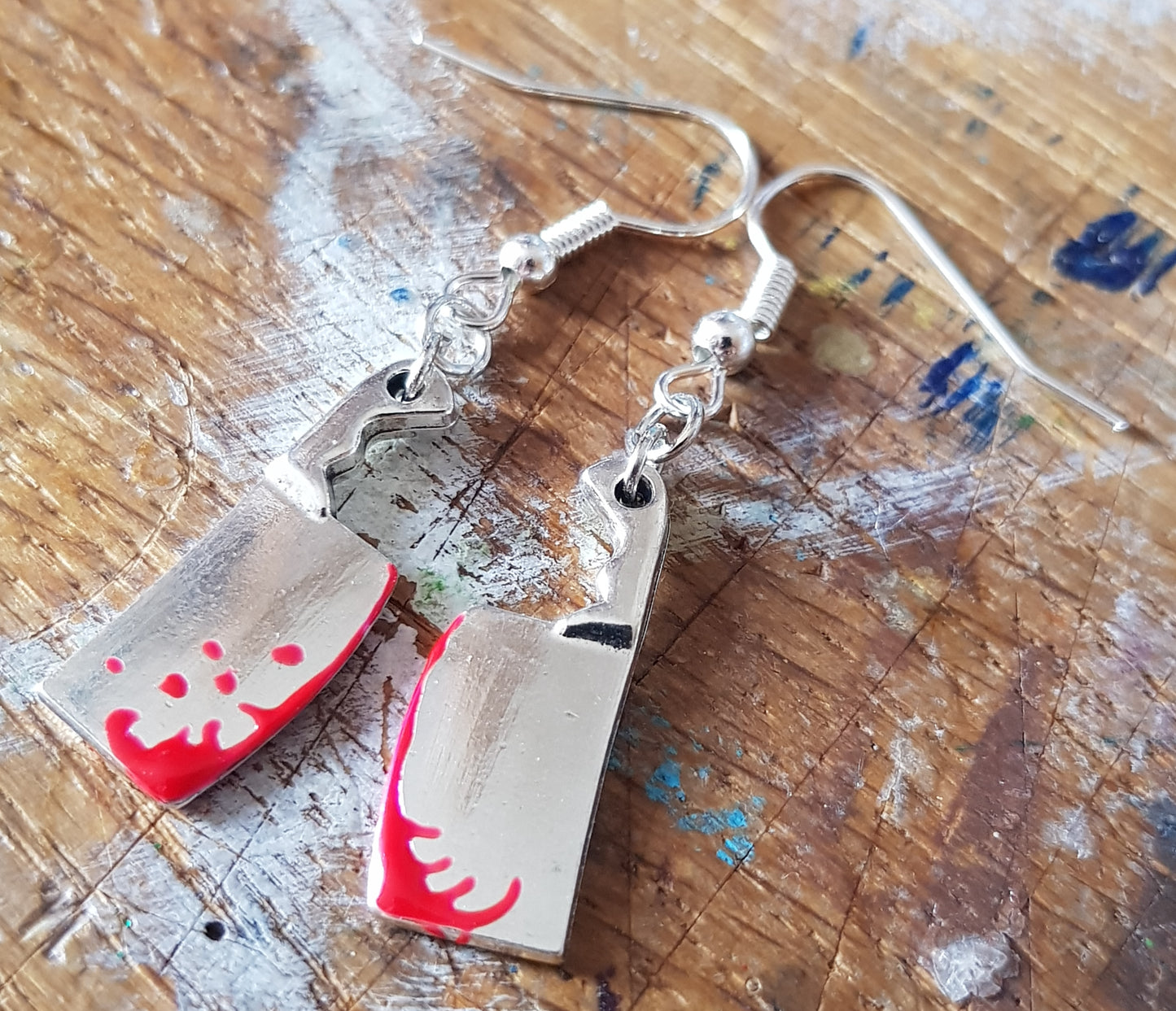 Blood Stained Cleaver Earrings