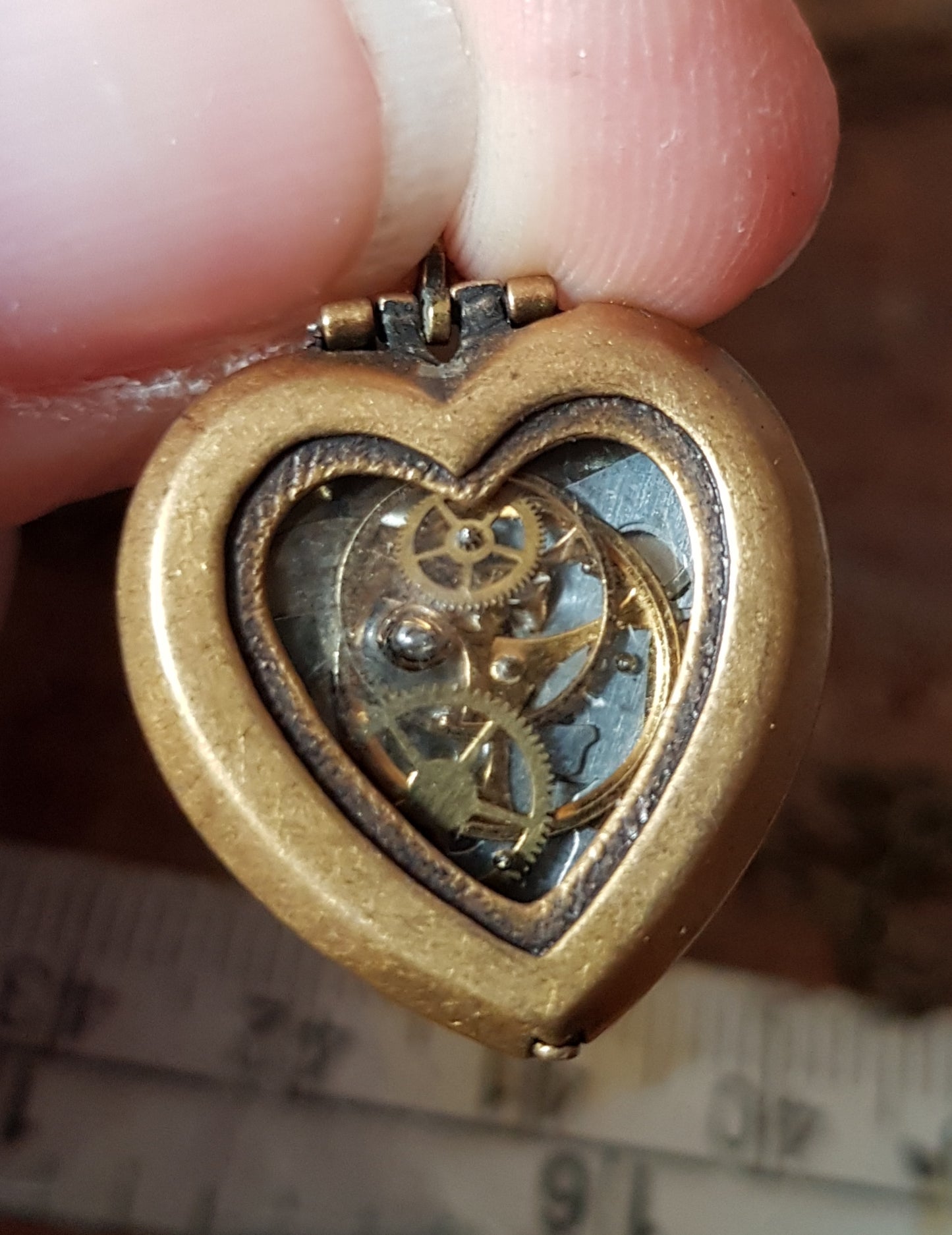 Heart Shaped Watch Part Filled Locket