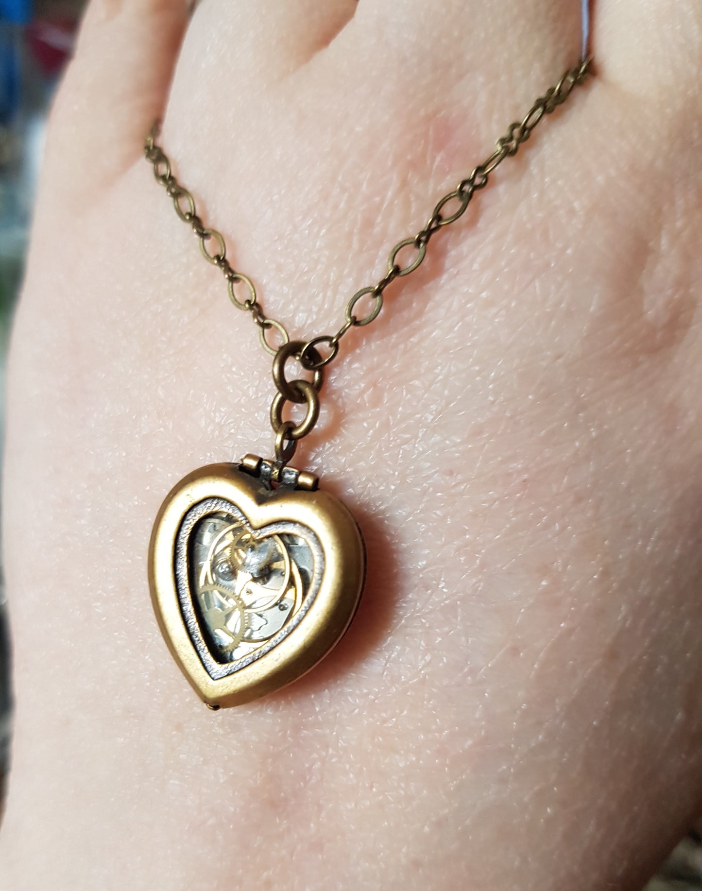 Heart Shaped Watch Part Filled Locket