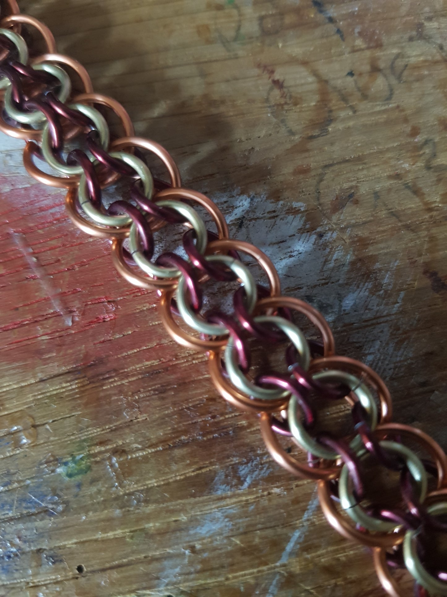 Autumnal Ceylon Weave Chainmaille Bracelet