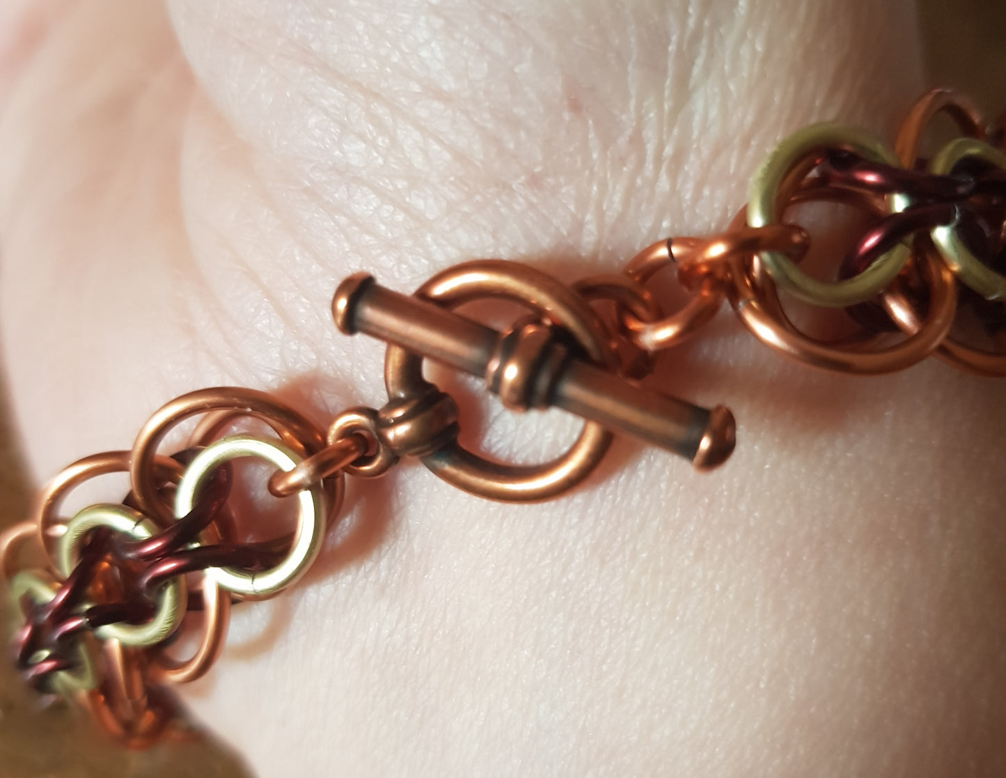Autumnal Ceylon Weave Chainmaille Bracelet