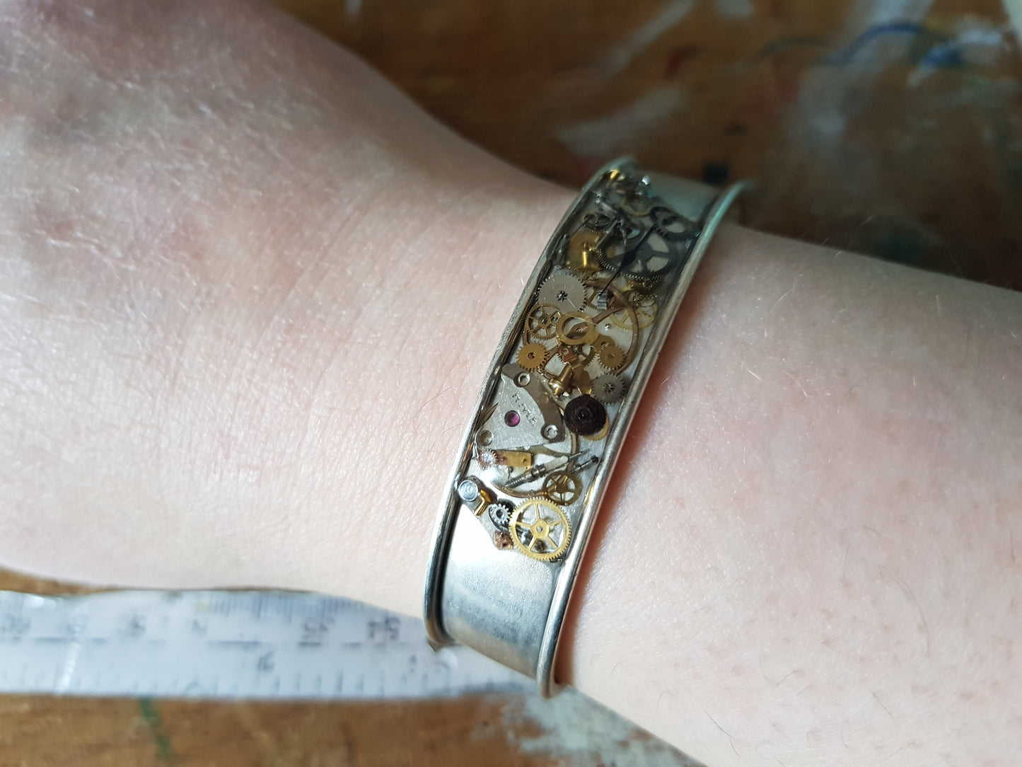 Silver Toned Channel Bracelet