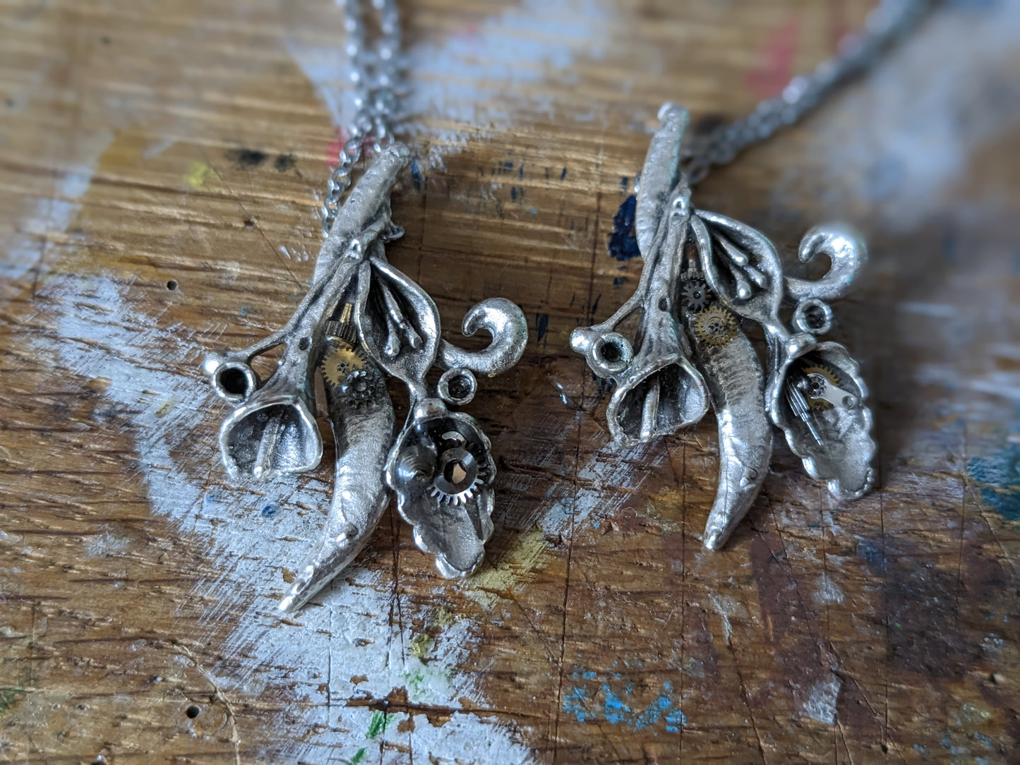 Calla Lily and Watch Part Pendant
