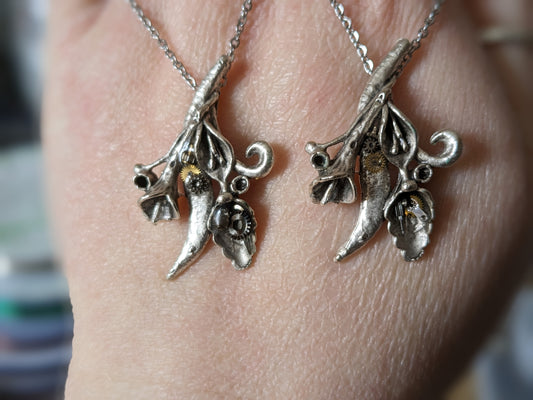 Calla Lily and Watch Part Pendant