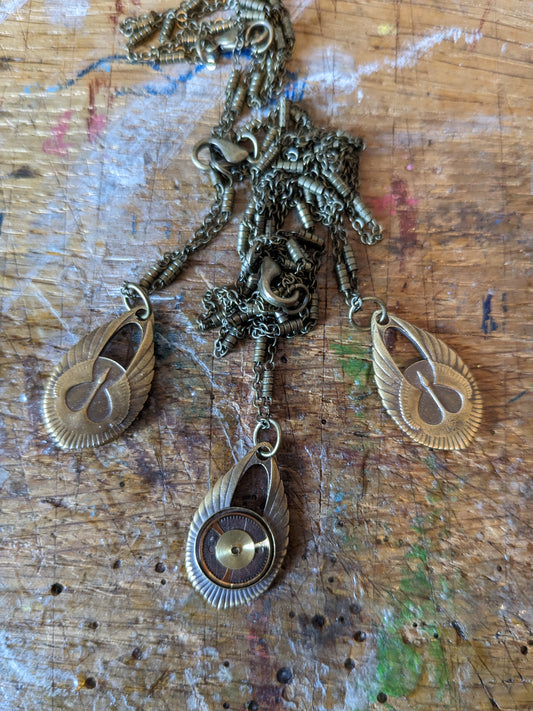 Reversable 1930s Style Art Deco Swan Pendant Resin Set Watch Parts