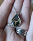 Teardrop Pendant with Vintage Watchparts