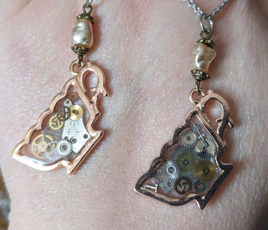 Teacup and Watch Parts 2D Pendant