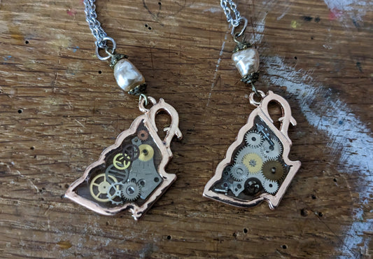 Teacup and Watch Parts 2D Pendant