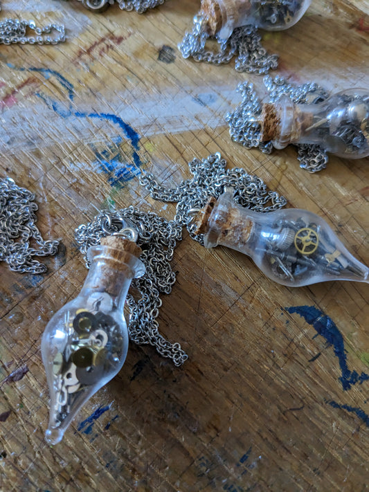 Glass vial necklace