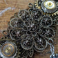 Filigree Flower and Keys Steampunk Bib Necklace
