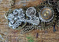 Filigree Flower and Keys Steampunk Bib Necklace