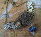 Filigree Flower and Keys Steampunk Bib Necklace