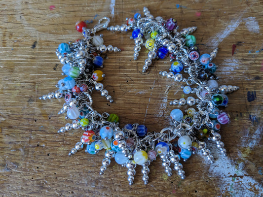 Murano Glass Bead Cluster Bracelet