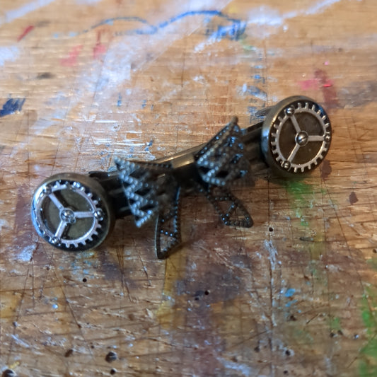 Cog and Filigree Bow Hair Clip