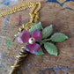 Hand Painted Flower Wire Wrapped Key Pendant