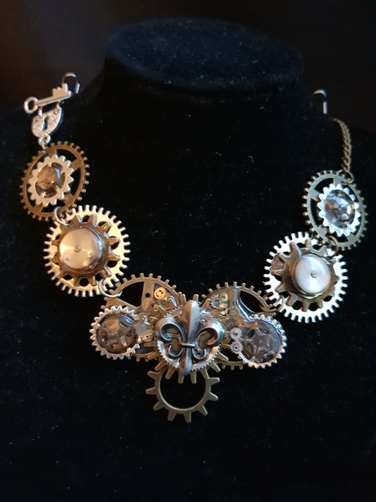 Fleur De Lys Steampunk Necklace