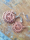 Rose Gold and Copper Tone Cog, Filigree and Clock Hands Earrings