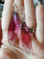 Resin Fairy Wing Earrings Berry Pink