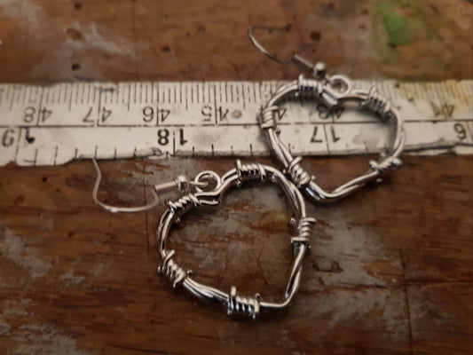 Barbed Wire Heart Earrings