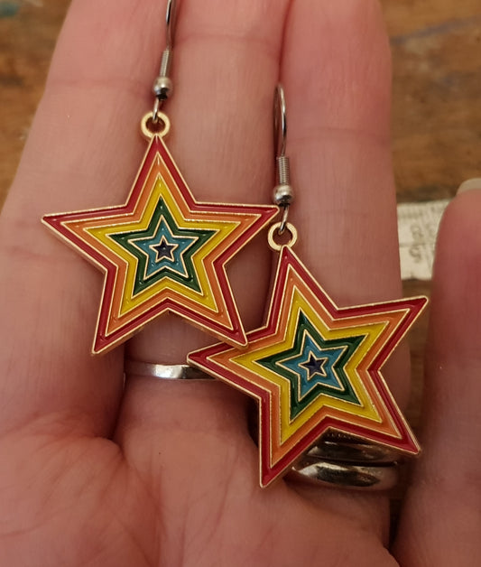 Rainbow Star Earrings