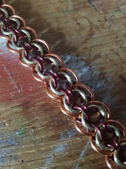 Autumnal Ceylon Weave Chainmaille Bracelet