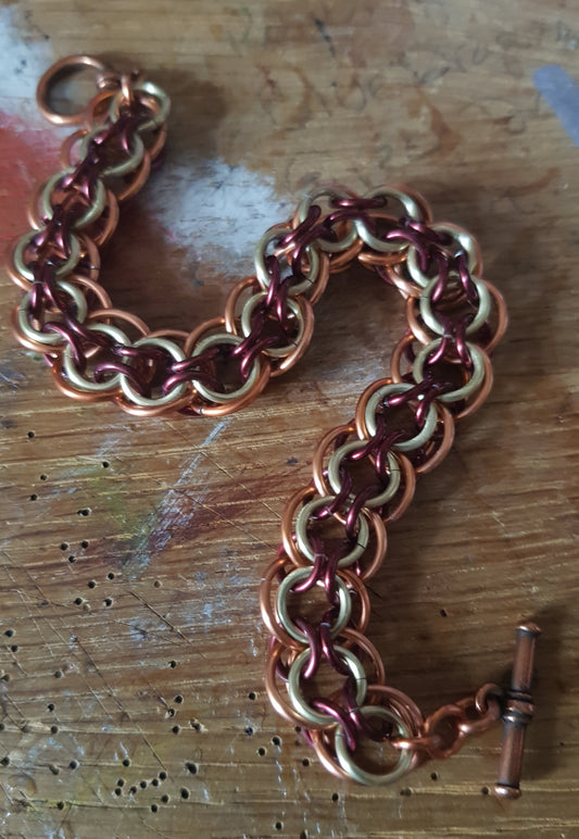 Autumnal Ceylon Weave Chainmaille Bracelet