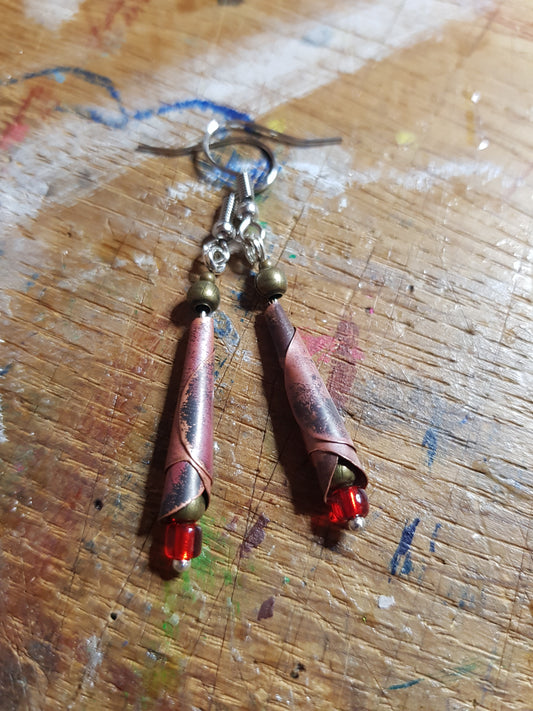 Copper Scroll Earrings.