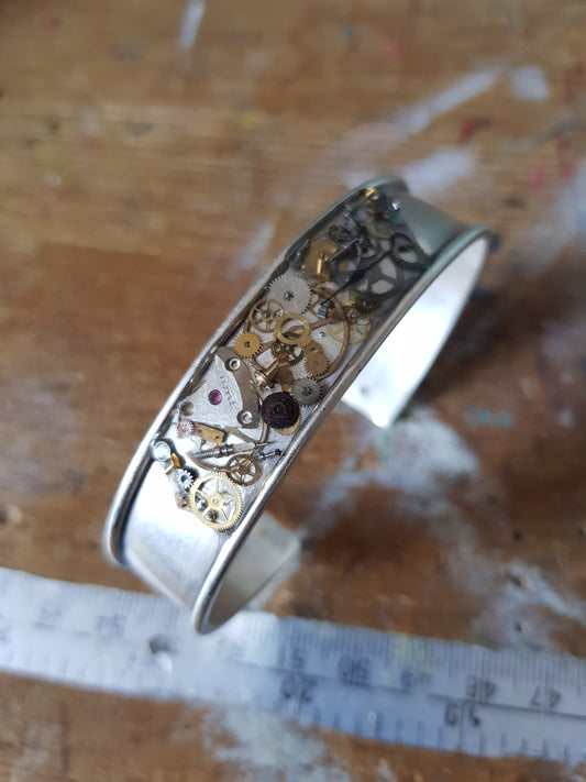 Silver Toned Channel Bracelet