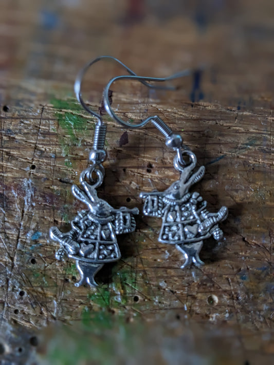 White Rabbit Earrings