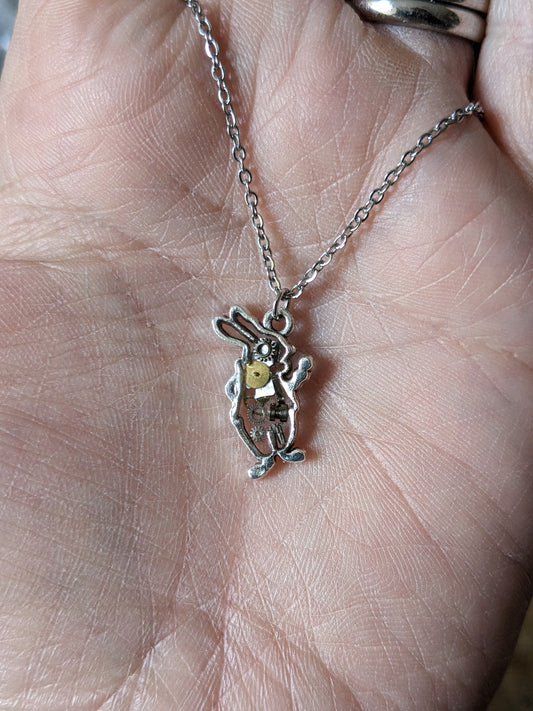 White Rabbit Resin Set Watch Parts Pendant